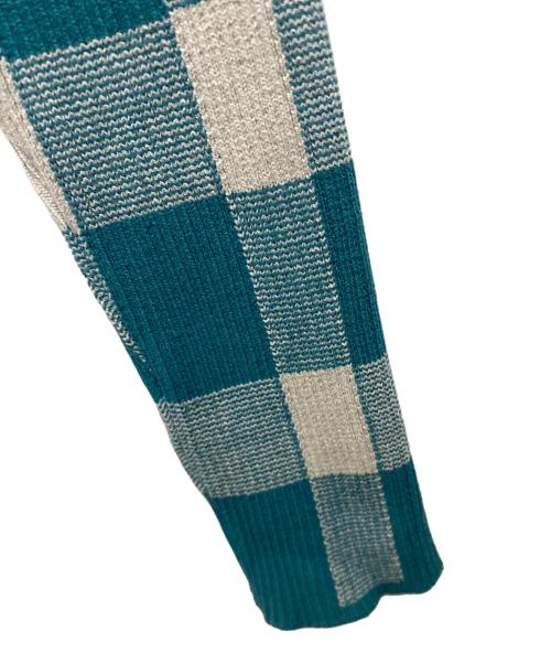 LE CIEL BLEU（ルシェルブルー）LE CIEL BLEU (ルシェルブルー) チェック ハイネックリブニット ブルー サイズ:Sの古着・服飾アイテム