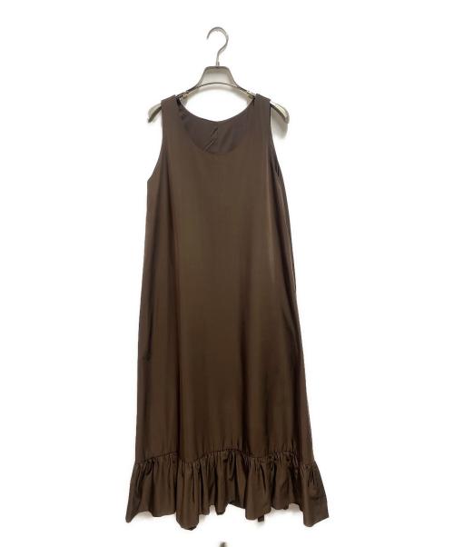 room306（ルームサンマルロクコンテンポラリー）room306 (ルームサンマルロクコンテンポラリー) Hem Gather Flare Long One-piece ブラウン サイズ:FREEの古着・服飾アイテム