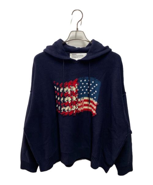 DAIRIKU（ダイリク）DAIRIKU (ダイリク) America Knit Hoodie ネイビー サイズ:FREEの古着・服飾アイテム