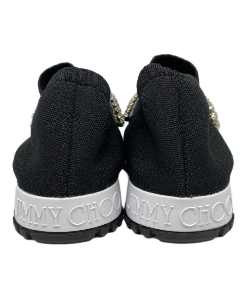 JIMMY CHOO（ジミーチュウ）JIMMY CHOO (ジミーチュウ) VERONA クリスタルビジューニットスニーカー ブラック サイズ:38の古着・服飾アイテム