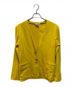 HERMESエルメス）の古着「馬車ロゴ刺繍スウェットカーディガン」｜イエロー