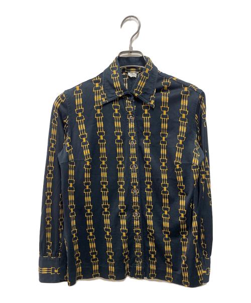 CELINE（セリーヌ）CELINE (セリーヌ) オールドチェーンプリントシャツ ネイビー サイズ:42の古着・服飾アイテム