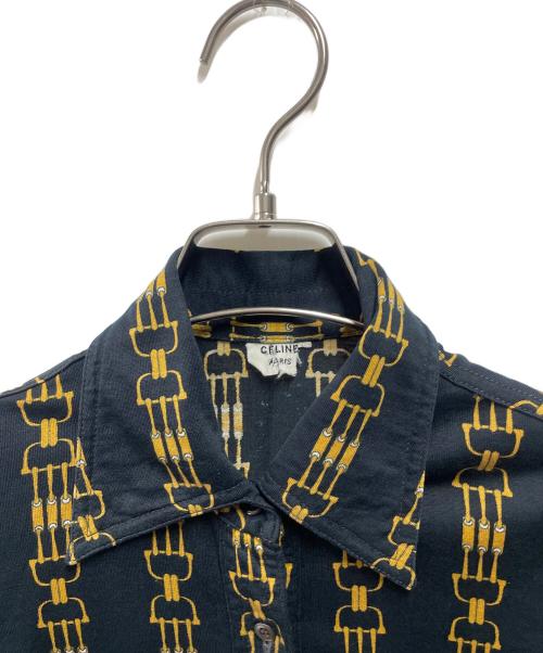 CELINE（セリーヌ）CELINE (セリーヌ) オールドチェーンプリントシャツ ネイビー サイズ:42の古着・服飾アイテム