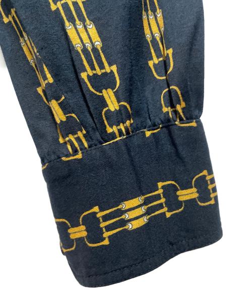 CELINE（セリーヌ）CELINE (セリーヌ) オールドチェーンプリントシャツ ネイビー サイズ:42の古着・服飾アイテム