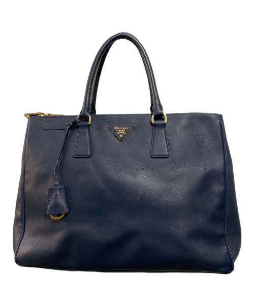 PRADA（プラダ）PRADA (プラダ) ガレリア サフィアーノ ハンドバッグ ネイビーの古着・服飾アイテム