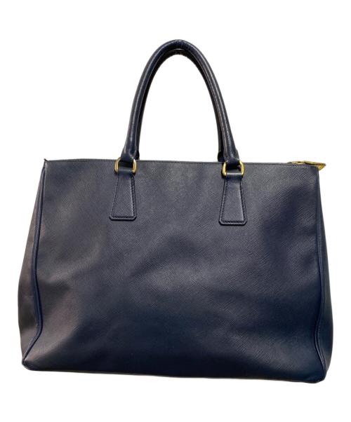 PRADA（プラダ）PRADA (プラダ) ガレリア サフィアーノ ハンドバッグ ネイビーの古着・服飾アイテム