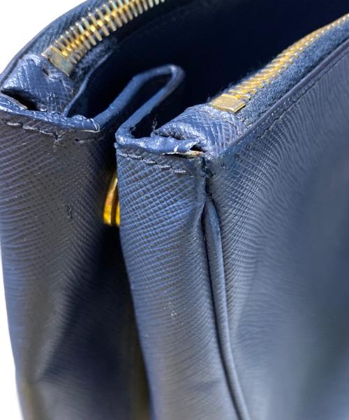 PRADA（プラダ）PRADA (プラダ) ガレリア サフィアーノ ハンドバッグ ネイビーの古着・服飾アイテム