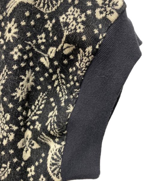 Marble SUD（マーブルシュッド）Marble SUD (マーブルシュッド) ジャガード 袖口 リブ ワンピース ブラック サイズ:記載なしの古着・服飾アイテム