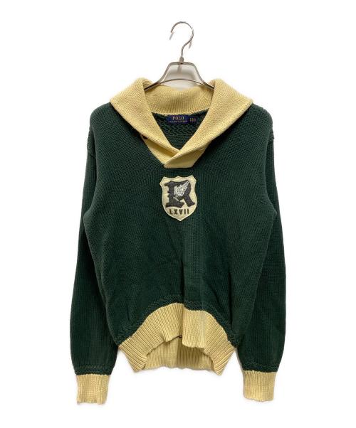 POLO RALPH LAUREN（ポロ・ラルフローレン）POLO RALPH LAUREN (ポロ・ラルフローレン) ショールカラーニット グリーン サイズ:Ｍの古着・服飾アイテム