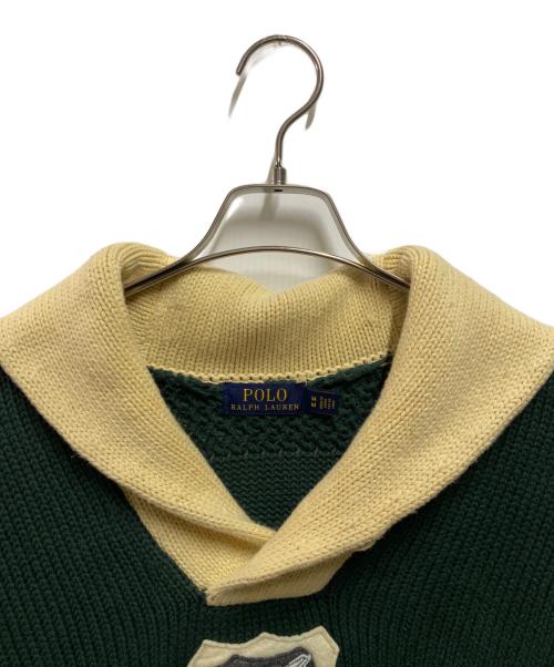 POLO RALPH LAUREN（ポロ・ラルフローレン）POLO RALPH LAUREN (ポロ・ラルフローレン) ショールカラーニット グリーン サイズ:Ｍの古着・服飾アイテム