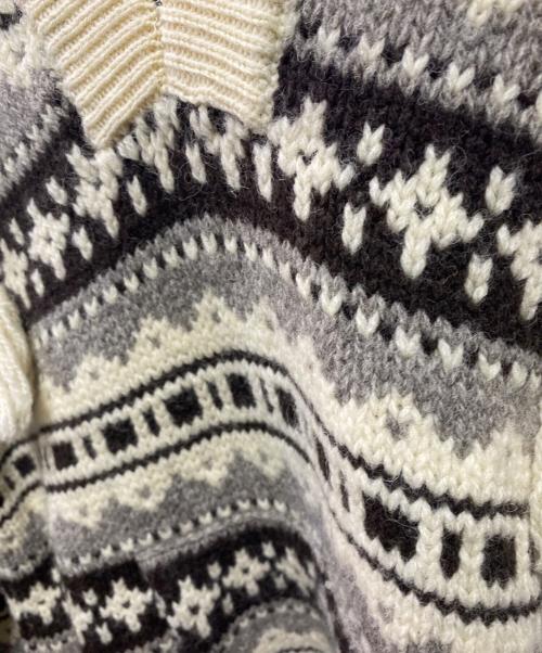 CELINE（セリーヌ）CELINE (セリーヌ) Baja fair isle Shetland wool hoodie ベージュ サイズ:Sの古着・服飾アイテム