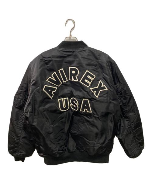 AVIREX（アヴィレックス）AVIREX (アヴィレックス) COMMERCIAL LOGO MA-1フライトジャケット ブラック サイズ:DOUBLE EXTRA LARGEの古着・服飾アイテム
