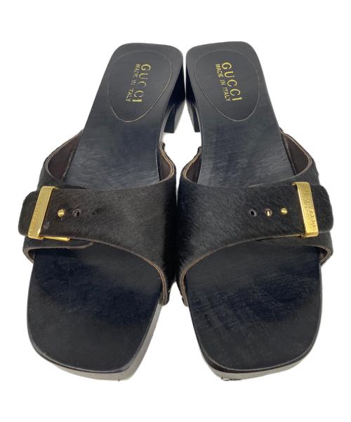 GUCCI（グッチ）GUCCI (グッチ) サンダル ブラック サイズ:37 1/2の古着・服飾アイテム