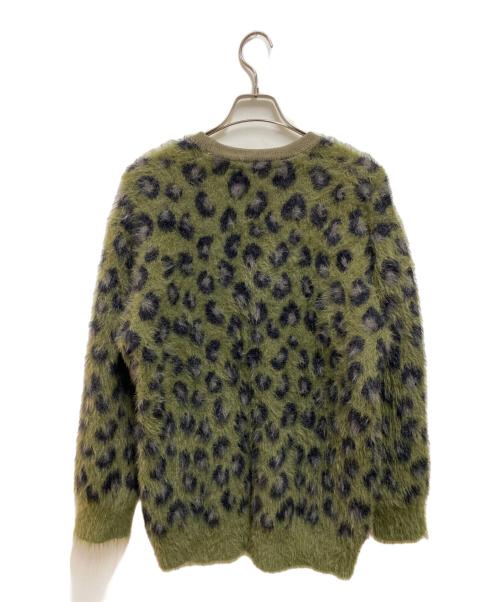 NUMBER (N)INE（ナンバーナイン）NUMBER (N)INE (ナンバーナイン) TOKYO DEPARTMENT STORE (トウキョウ デパートメント ストア) 別注フェザーファーヤーンレオパードジャガードルーズニットカーディガン グリーン サイズ:3の古着・服飾アイテム