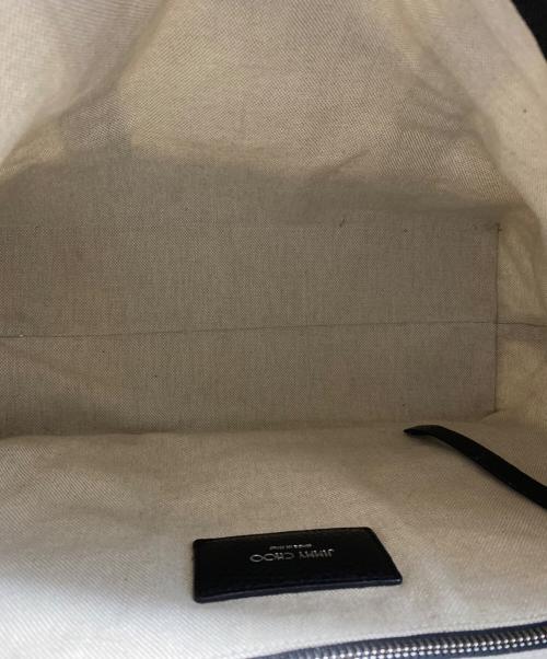 JIMMY CHOO（ジミーチュウ）JIMMY CHOO (ジミーチュウ) キャンバスレザートートバッグ アイボリーの古着・服飾アイテム