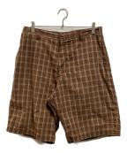 stussyステューシー）の古着「00's チェックハーフパンツ」｜ブラウン