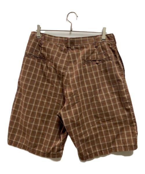 stussy（ステューシー）stussy (ステューシー) 00's チェックハーフパンツ ブラウン サイズ:Ｌの古着・服飾アイテム