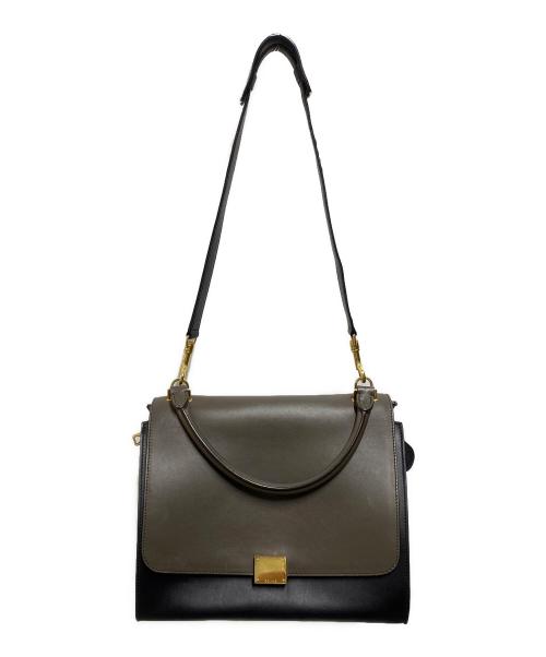 CELINE（セリーヌ）CELINE (セリーヌ) トラペーズミディアム2WAYバッグ ブラウンの古着・服飾アイテム