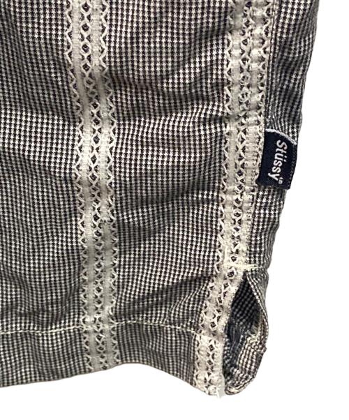 stussy（ステューシー）stussy (ステューシー) 00's レースストライプシャツ グレー サイズ:Ｌの古着・服飾アイテム
