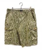 stussyステューシー）の古着「00's ゼブラカーゴショーツ」｜グリーン
