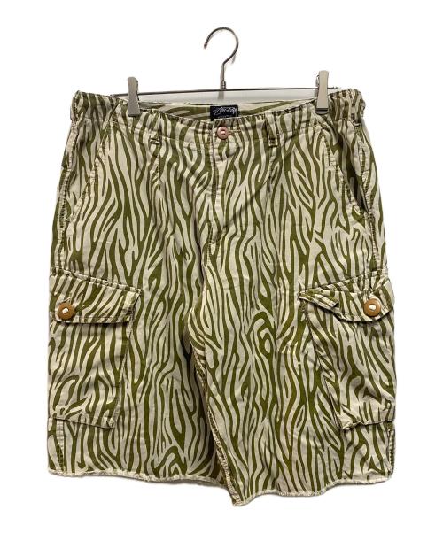 stussy（ステューシー）stussy (ステューシー) 00's ゼブラカーゴショーツ グリーン サイズ:34の古着・服飾アイテム