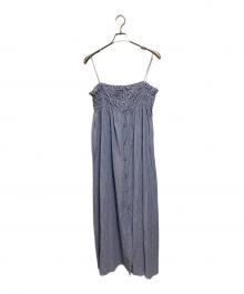 NOUNLESS（ナウンレス）の古着「GATHER ROUGH CAMI DRESS」｜ブルー