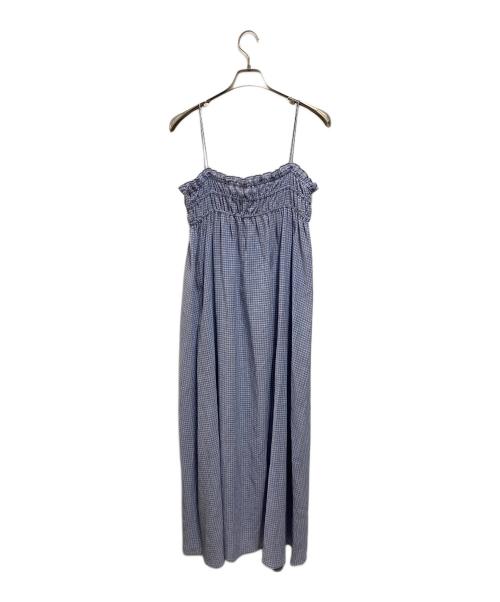 NOUNLESS（ナウンレス）NOUNLESS (ナウンレス) GATHER ROUGH CAMI DRESS ブルー サイズ:2の古着・服飾アイテム