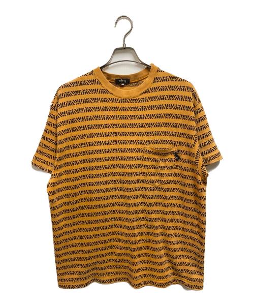 OLD STUSSY（オールドステューシー）OLD STUSSY (オールドステューシー) 80sジャガードボーダーtee オレンジ サイズ:Ｌの古着・服飾アイテム