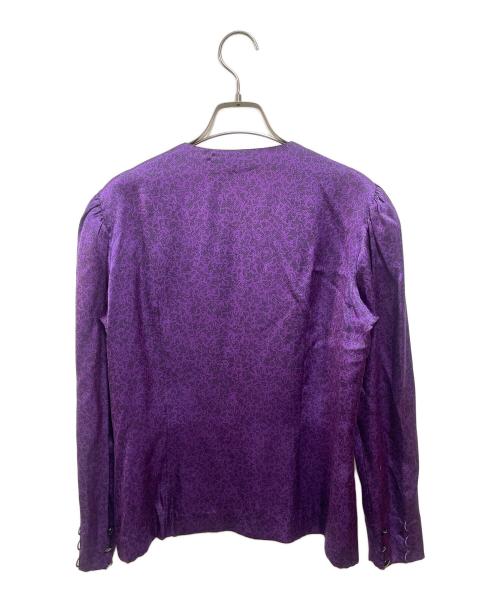 Christian Dior（クリスチャン ディオール）Christian Dior (クリスチャン ディオール) 総柄シルクブラウス パープル サイズ:Mの古着・服飾アイテム