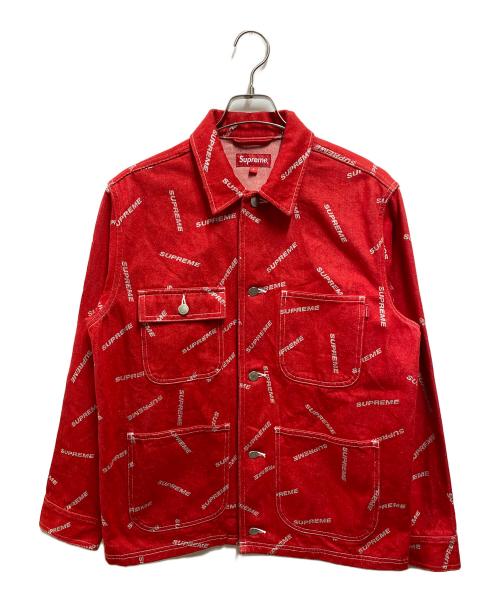 SUPREME（シュプリーム）SUPREME (シュプリーム) DENIM LOGO CHORE COAT レッド サイズ:ｓの古着・服飾アイテム