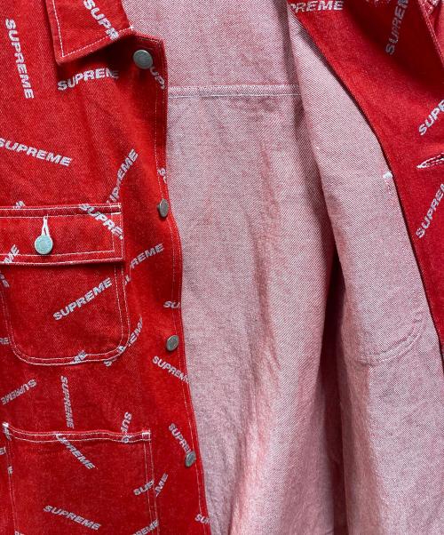 SUPREME（シュプリーム）SUPREME (シュプリーム) DENIM LOGO CHORE COAT レッド サイズ:ｓの古着・服飾アイテム