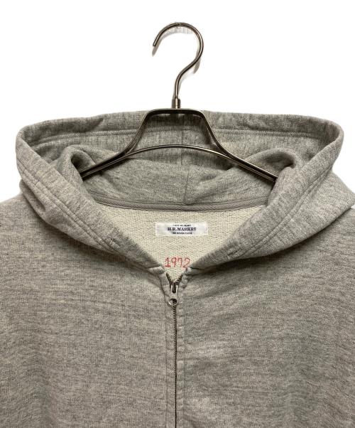 H.R.MARKET（ハリウッドランチマーケッド）H.R.MARKET (ハリウッドランチマーケッド) ハートイン HRM ジップパーカ グレー サイズ:XLの古着・服飾アイテム