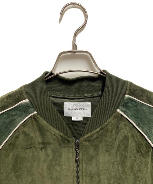 thisisneverthat（ディスイズネバーザット）thisisneverthat (ディスイズネバーザット) Velour Track Jacket グリーン サイズ:XLの古着・服飾アイテム
