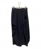 ENFOLDエンフォルド）の古着「DRAPE COCOON SKIRT」｜ネイビー