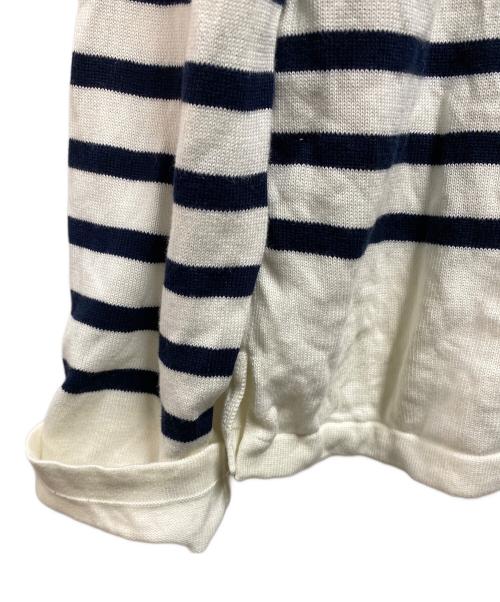 maison kitsune（メゾンキツネ）maison kitsune (メゾンキツネ) FOX HEAD INTARSIA COMFORT STRIPED JUMPER ネイビー×ホワイト サイズ:Ｓの古着・服飾アイテム
