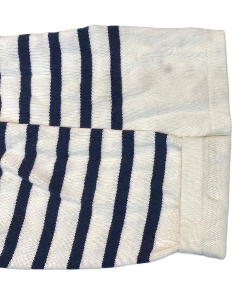 maison kitsune（メゾンキツネ）maison kitsune (メゾンキツネ) FOX HEAD INTARSIA COMFORT STRIPED JUMPER ネイビー×ホワイト サイズ:Ｓの古着・服飾アイテム