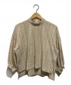 CLANEクラネ）の古着「カットエンブロイダリートップ」｜ベージュ