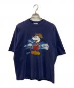 GENUSヴィンテージスウェット）の古着「90's ミッキープリントTEE」｜ネイビー