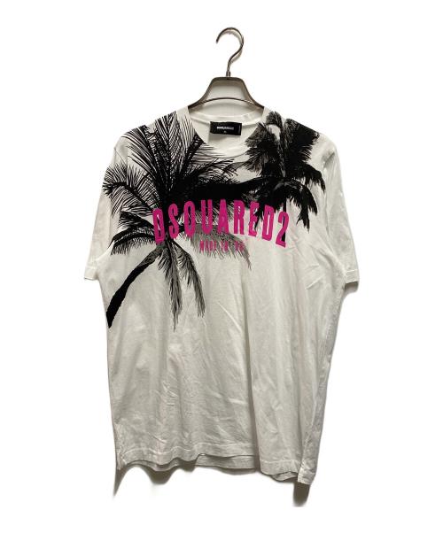 DSQUARED2（ディースクエアード）DSQUARED2 (ディースクエアード) PALMS Slouch T-Shirt ホワイト サイズ:ＸＳの古着・服飾アイテム