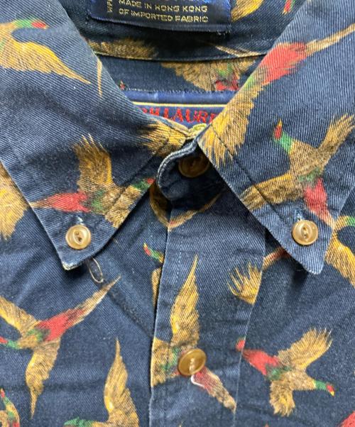 CHAPS RALPH LAUREN（チャップス ラルフローレン）CHAPS RALPH LAUREN (チャップス ラルフローレン) 80s総柄ボタンダウンシャツ ネイビー サイズ:Ｌの古着・服飾アイテム