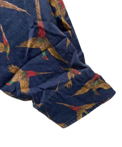 CHAPS RALPH LAUREN（チャップス ラルフローレン）CHAPS RALPH LAUREN (チャップス ラルフローレン) 80s総柄ボタンダウンシャツ ネイビー サイズ:Ｌの古着・服飾アイテム