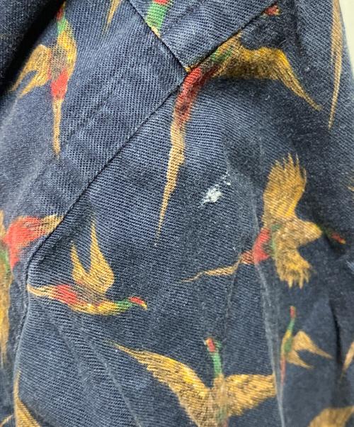 CHAPS RALPH LAUREN（チャップス ラルフローレン）CHAPS RALPH LAUREN (チャップス ラルフローレン) 80s総柄ボタンダウンシャツ ネイビー サイズ:Ｌの古着・服飾アイテム