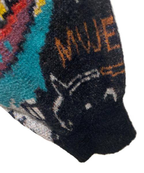 WACKO MARIA（ワコマリア）WACKO MARIA (ワコマリア) Jean-Michel Basquiat (ジャン ミシェル バスキア) 総柄ジャガードカーディガン マルチカラー サイズ:Mの古着・服飾アイテム