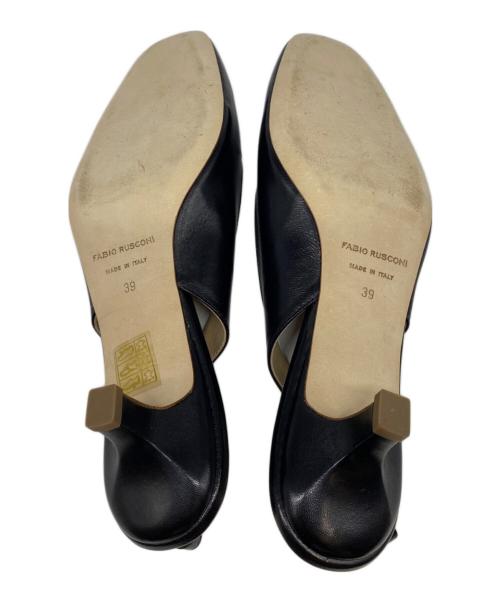 FABIO RUSCONI（ファビオルスコーニ）FABIO RUSCONI (ファビオルスコーニ) ローヒールバックバンドパンプス ブラック サイズ:39の古着・服飾アイテム