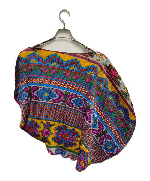 PLEATS PLEASE（プリーツプリーズ）PLEATS PLEASE (プリーツプリーズ) 変形サークルカットソー マルチカラー サイズ:FREEの古着・服飾アイテム