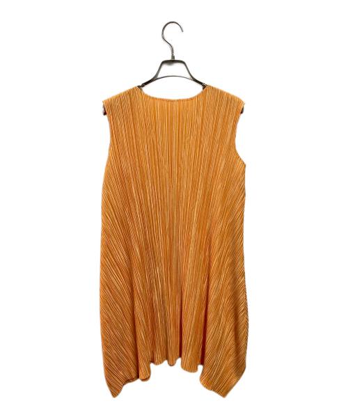PLEATS PLEASE（プリーツプリーズ）PLEATS PLEASE (プリーツプリーズ) ノースリーブプリーツチュニック オレンジ サイズ:3の古着・服飾アイテム