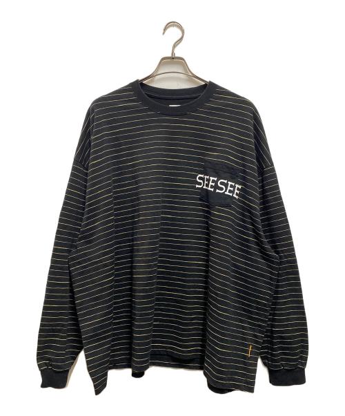 SEESEE（シーシー）SEESEE (シーシー) ボーダーロングTシャツ ブラック サイズ:XLの古着・服飾アイテム