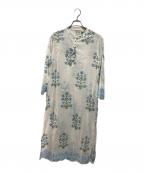 SZ Blockprintsエスゼットブロックプリント）の古着「リリー柄プリントワンピ‐ス」｜ホワイト