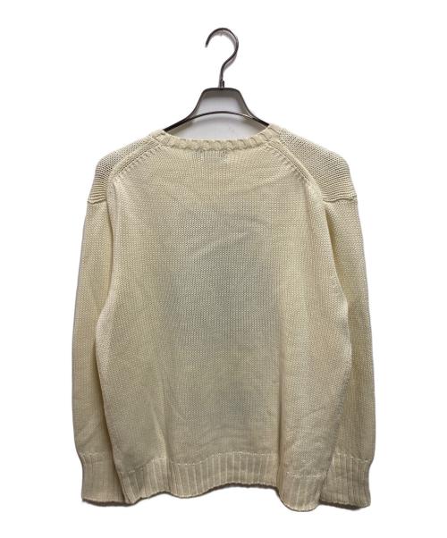 POLO RALPH LAUREN（ポロ・ラルフローレン）POLO RALPH LAUREN (ポロ・ラルフローレン) 立体編みポロベア コットンニット ベージュ サイズ:Mの古着・服飾アイテム