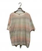 stussyステューシー）の古着「ロゴ総柄プリントＴシャツ」｜ホワイト